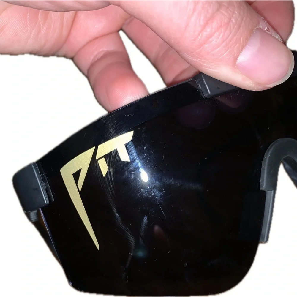 Pit Viper Wrap Around Black Smoke Lens Speckle Shades Glasses